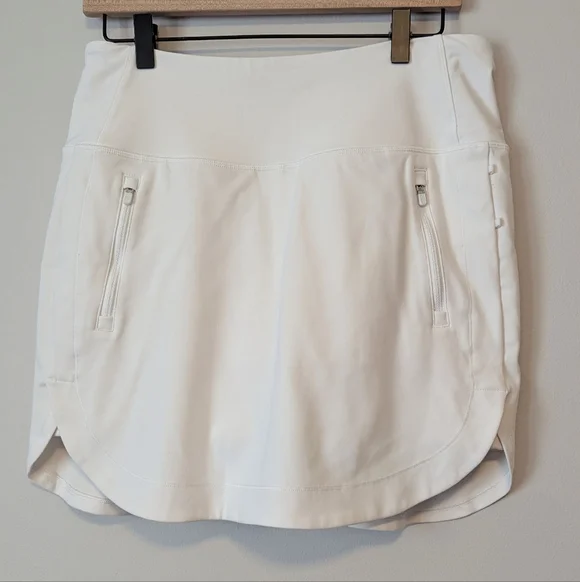 Athleta Fairway High Waist Golf Tennis Skort 16" UPF 50+ Medium White 657539 EUC - Picture 6 of 9